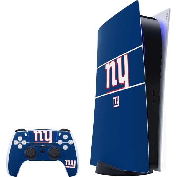 Skinit Decal Gaming Skin Compatible with PS5 Bundle - Officially Licensed NFL New York Giants Zone Block Design