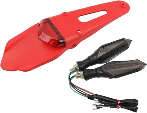 Luz trasera para motocicleta con intermitentes integrados para guardabarros de enduro