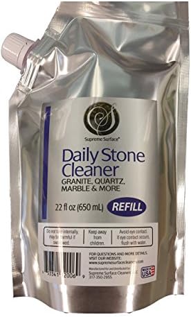 Supreme Surface Daily Stone Cleaner for Granite, Quartz, Marble and More (22oz Refill Buddy)