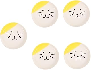 Didiseaon Tigela De Cerâmica Para Gatos 5 Peças Água Para Gatos Tigela Pequena Para Alimentação De Gatos Tigela De Comida Para Gatinhos Tigelas Rasas De Comida Para Gatos Prato De