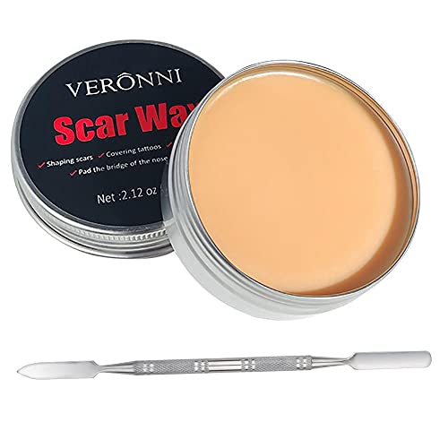 VERONNI Scar Wax SFX Makeup Wound Modeling Scar Makeup Wax with Spatula Special Effects Stage Makeup White Skin Tone Scar Body Paint Wax Fake Wound (#01)