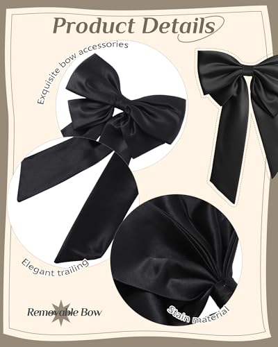 Bencailor Satin Detachable Bow for Dress Removable Bow Train Bowknot Waist Sash Belt Bride Formal Wedding Outfit3