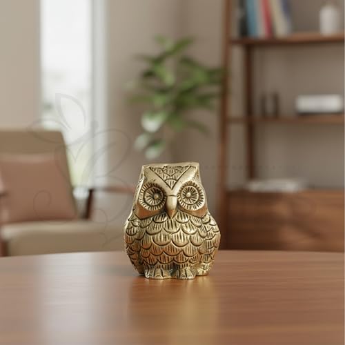 Estatua de búho de latón 2.5 in aprox miniatura 5