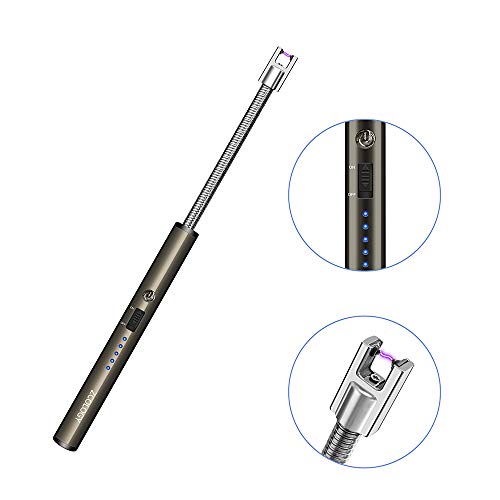 ZCOLOGY Candle Lighter, Electric Arc Lighter with Long Flexible Neck, Windproof USB Rechargeable