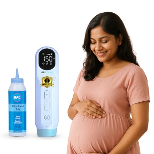 Image of BPL Medical Technologies FD-04 Fetal Doppler with Ultrasound Gel|Pulse Wave Technology|Heartbeat Detection Machine for Home and Clinic Use - White