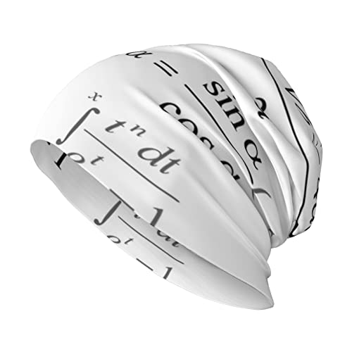 ANGYANG Gorra de Calavera Escuela de matemáticas y geometría con fórmulas científicas Estilo de Tablero de Tiza Sombrero de Punto Pasamontañas de poliéster Gorro Holgado Gorro para Correr