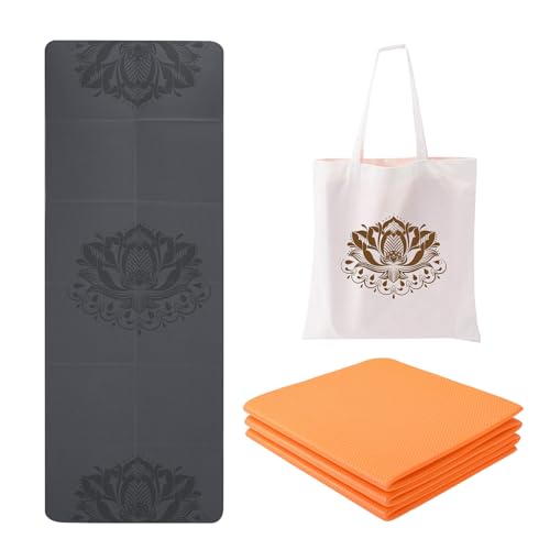EKE Foldable PU+TPE Yoga Mat 5mm Thickness, Standard Size, Foldable, Lightweight and Portable, Ideal for Yoga, Pilates, Fitness, Sports, Training, Including Canvas Carrying Bag Gift EKE Foldable PU+TPE Yoga Mat 5mm Thickness, Standard Size, Foldable, Lightweight and Portable, Ideal for Yoga, Pilates, Fitness, Sports, Training, Including Canvas Carrying Bag Gift