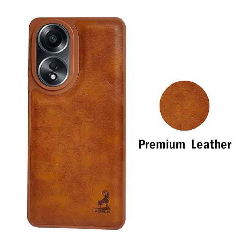 Image of AIBEX Shield Back Cover Case Compatible with Oppo A58 4G Back Cover | Flexible Vegan Leather | Full Camera Protection | Raised Edges | Super Soft-Touch | Bumper Case