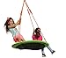 Kids Outdoor Spinner Tree Swing - 40'' Large Saucer Round in Green Durable Steel Frame - Adjustable Ropes - Easy to Install - Backyard Fun for (300 lbs Limit)