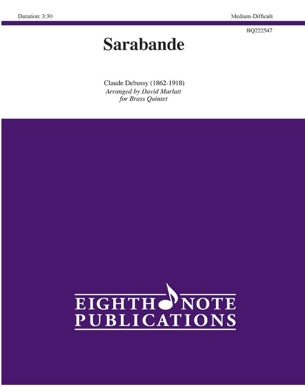 Claude DebussySarabande: Score & Parts (Eighth Note Publications)