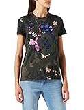 Desigual Womens TS_Mickey CAMO T-Shirt, Green, M