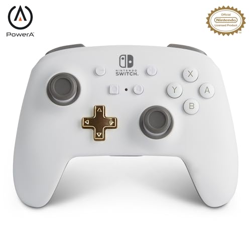 【任天堂ライセンス商品】PowerA パワーエー エンハンスド・ワイヤレスコントローラー for Nintendo Switch - ホワイト【国内正規品 2年保証】1518390JP-02