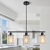 💡 [Design] - Dieser schwarze Kristallkronleuchter kombiniert modernen Chic mit industriellen Vintage-Elementen. Mit seiner robusten Konstruktion erzeugt dieser Kristallkronleuchter mit seinem anlauf- und rostbeständigen schwarzen Metallic-Lack-Körper und dem unzerbrechlichen Acryl-Kristallschirm einen schönen und verträumten Lichteffekt.