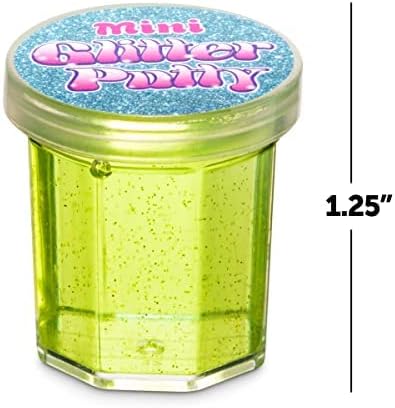 Mini Glitter Putty - (Bulk Pack of 48) Mini Slime for Kids Party Favors in Assorted Neon Rainbow Colors for Birthday Party Favor, Fidget Toys, and Prizes