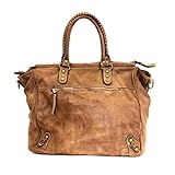  BZNA Bag Ella cognac braun Italy Designer Damen Handtasche Ledertasche Schultertasche Tasche Leder Shopper Neu