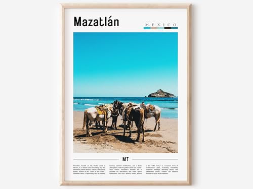 Travel Print Mazatlán Poster Print Wall Art Minimal Travel Destination Unframed #1316