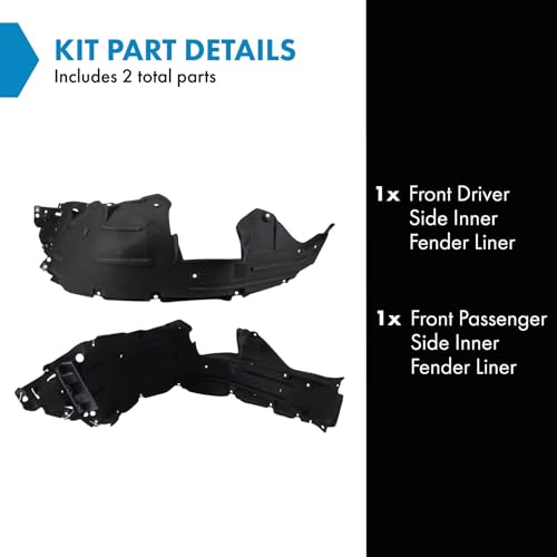 Image of TRQ Front Inner Fender Liner Set Compatible with 2016-2018 Honda HR-V HO1248171 HO1249171