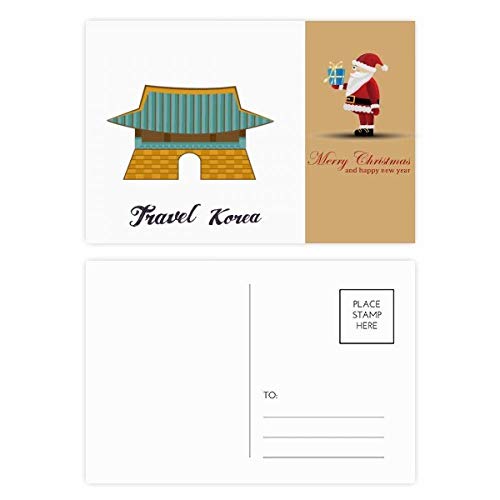 Lot de 20 cartes postales Père Noël à Gwanghwamun pour cadeau