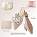 Meknitva Pointed Toe Mules for Women Flats Comfortable Dressy Casual Loafers Shoes Bow Backless Flats Nude Size 6