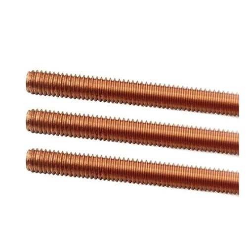 KSeSii 3 barre filettate in rame, perni filettati, barre filettate in rame a filettatura completa, barre filettate in rame M4, M5, M6, M8, M10, M12(100mm,M6)