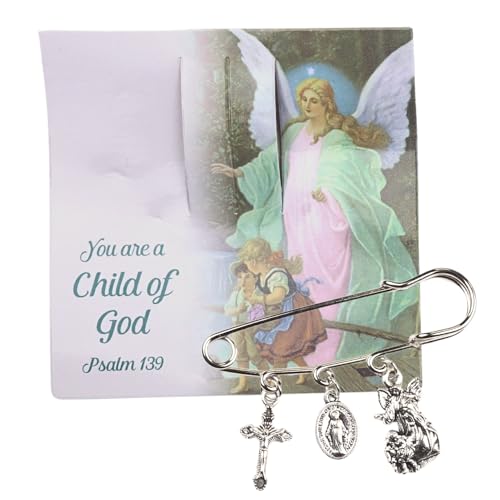 Image of Needzo Miraculous You Are A Child of God, Pslam 139 Bible Verse Brooch, Baptism and First Communion Gifts, 2.12 Inches