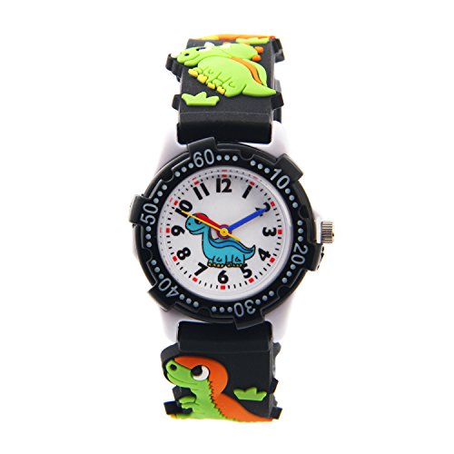 Image of Jewtme Cute Toddler Children Kids Watches Ages 3-8 Analog Time Teacher 3D Silicone Band Cartoon Watch for Little Girls Boys