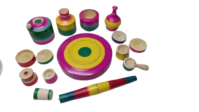 Mamu Shop Traditional Wooden Kitchen Set Toys for Kids, Multicolour Cooking Play Set, Educational Role Play Toys - Image 6 thumbnail