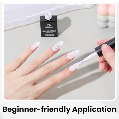 Image of Beetles 10ml White Gel Polish - 1pc Pure White Gel Polish French Nail Art Manicure Salon DIY Design at Home Soak Off UV Gel