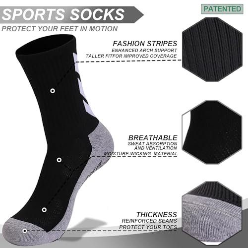 1 Pair Grip Socks Men Women Non Slip with Grippers for Yoga Pilates Floor Trampoline Anti Skid Athletic Socks3