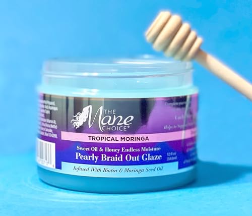 The Mane Choice Tropical Moringa Sweet Oil & Honey Endless Moisture Braid-Out Hair Glaze, Twist & Braid Cream Gel w/Flexible Hold for Hair Definition & Strength, Helps Reduce Frizz & Breakage, 12 Oz - Image 6