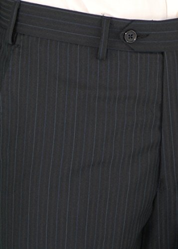 Salvatore Exte Men's Two Button 2 Piece Suit Jacket Flat Front Pants Striped 6