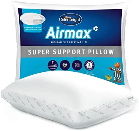 Silentnight Airmax Super Support Pillow - Orthopedic Breathable Cooling Foam Pillow for Neck and Shoulder Pain Relief Hypoallergenic Bed Pillow - Pack of 1