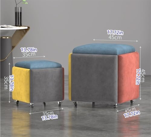 Cube d'assise 5 en 1 pouf transformable salon chambre et bureau