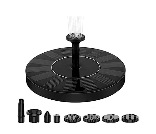 Voarge Solar Fountain Pump, Floating Solar Water Fountain with 6 Nozzles, Outdoor Solar Powered Fountain Pump for Bird Bath, Fish Tank, Small Pond, Garden, Pool, Fountain Decor