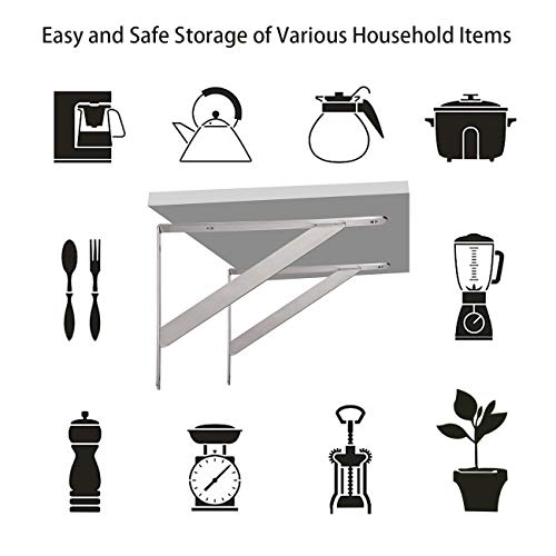 Yumore Shelf Bracket 14", Max Load: 550Lb Heavy Duty Stainless Steel Solid Shelf Support Corner Brace Joint Right Angle Bracket, Pack Of 2 #TOP6
