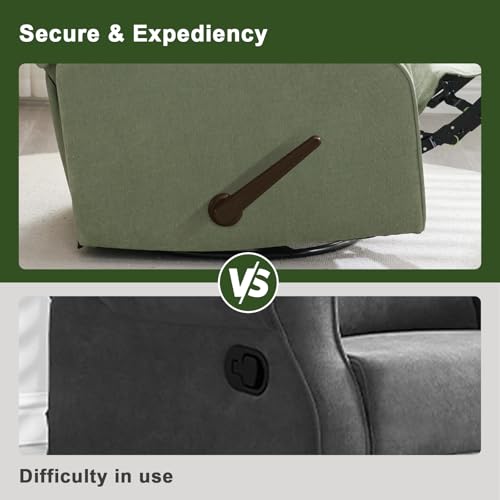 Nursery Swivel Glider Recliner,Rocking Chair Nursery with Footrest,Rocking Recliner Chair for Nursery,Glider Rocker Recliner for Living Room & Bedroom,Green