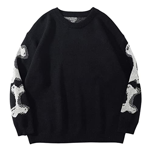 Aelfric Eden Skeleton Sweater Crew Neck Vintage Oversized Long Sleeve Y2k Pullover Skull Halloween Sweater2