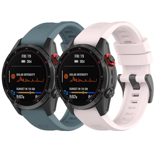 Fit for Garmin Quatix 7 Pro Bands, Forerunner 965 955 945 Silicone Replacement Watch Bands Wristbands Straps for Garmin Epix Pro 47mm/Fenix 7/6/5/EPIX gen 2/instinct 2/Approach S62 (Navy Pink)