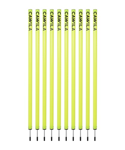 Cawila Academy Lot de 10 barres de slalom Jaune Longueur 100 cm