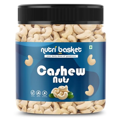 Image of NUTRI BASKET Whole Cashews /Kaju | Premium Unsalted Cashew Nuts | Rich in Protein, Magnesium & Phosphorus | Crunchy Fresh Dry Fruits for Snacking, Cooking, Desserts & Daily Nutrition (150g)