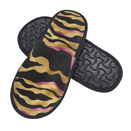 Realistic Tiger Skin Print Slippers House Slippers Cozy Fluffy Slippers Soft Non-Slip Indoor Shoes for Women Men2