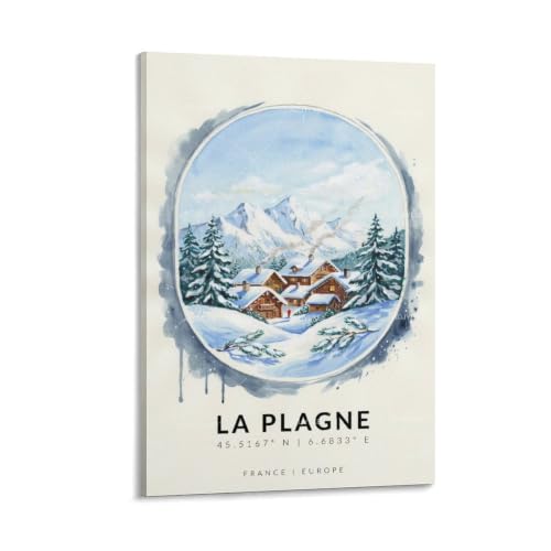 Peinture La Plagne AOJYLXE : affiche artistique premium pour salon moderne et bureau