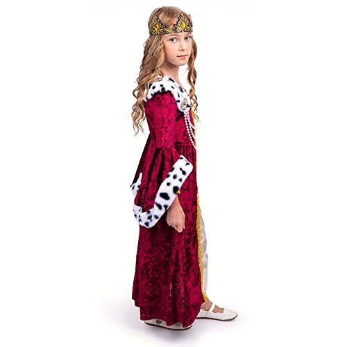 Dress Up America Queen Costume For Girls, Kids Renaissance Princess Costume, Royal Gown And Crown Set - Image 2
