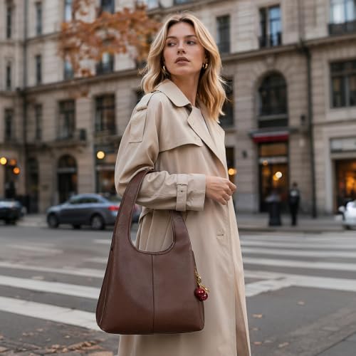 Image of Women's Top Handle Handbag Small Satchel Bags Trendy Hobo Purse Crossbody Bag Faux Leather Shoulder Bag Satchel Purse