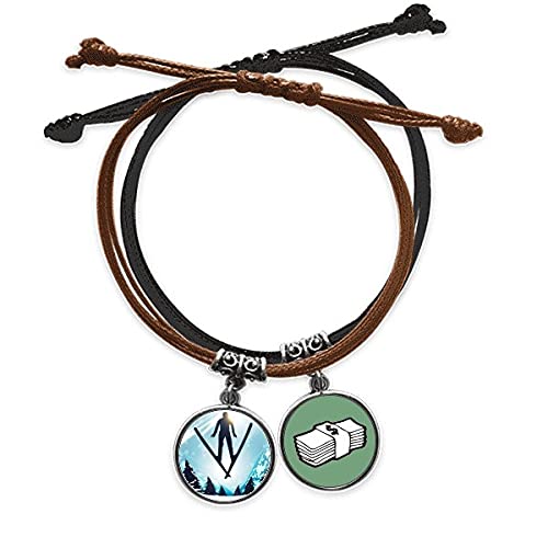 Pulsera de esquí árbol acuarela ajustable que no aprieta la muñeca