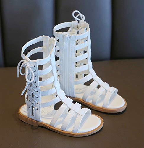 DADAWEN Toddler Girls Sandals Summer Open Toe Strapped Gladiator Sandals With Side Zipper (Toddler/Little Kid)3