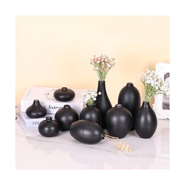   10-Set-of-Ceramic-Bud-Vases-Matte-Black-Small-Vases-for-Modern-Minimalist-Home-Decor-for-Party-Wedding-Table-Centerpieces-Farmhouse-Living-Room-Tabletop-Boho-Decor-Black