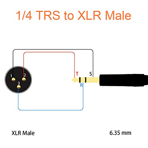 Tisino 1/4 To Xlr Cable, Nylon Braid Quarter Inch Trs To Xlr Male Balanced Interconnect Cord Patch Cable- 3.3Ft #TOP5