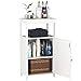 Homfa Bathroom Floor Cabinet Free Standing with Single Door Multifunctional Bathroom Storage Organizer Toiletries(Ivory White)