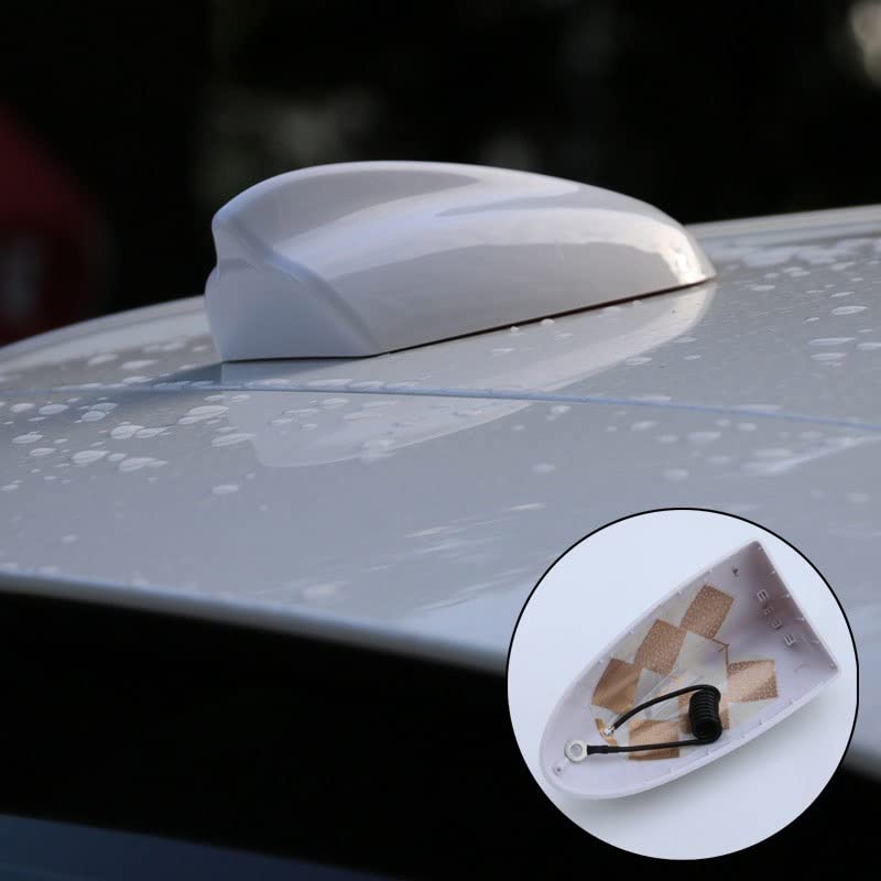 / Pasuje do Kona Electric Super Shark Fin Antena Silniejszy sygnał radiowy FM/AM odbiornik farba fortepianowa tworzywo ABS płaskie dno PET-L (perłowy biały)